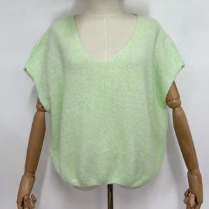 Pull manche courte laine