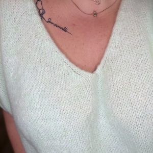 Pull manche courte laine