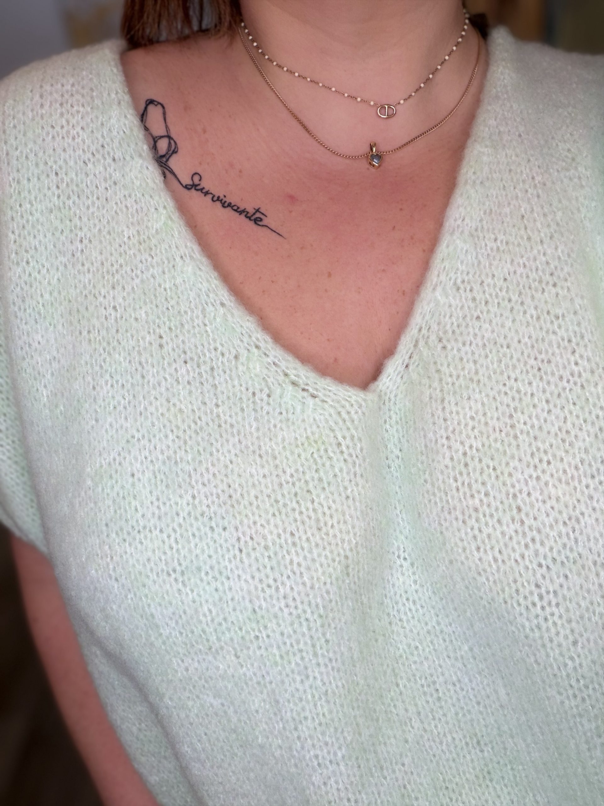 Pull manche courte laine – Image 2