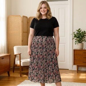 jupe plissé doublée imprimée