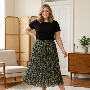 jupe plissé doublée imprimée